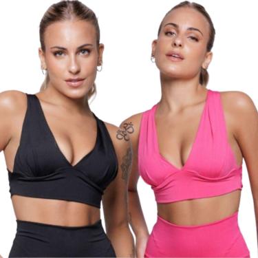 Imagem de KIT 2 Top Bojo Suplex Liso Serra e Mar Roupa Para Academia Treino Moda Fitnees-Feminino