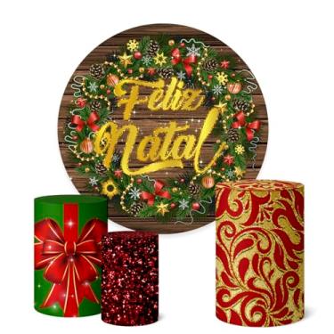 Imagem de Trio Capas Cilindro + Painel Sublimado Festa 1,50m Natal (K1NAT041)