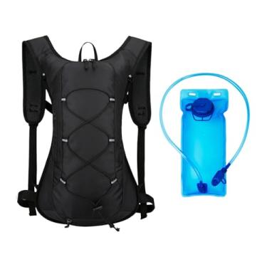 Imagem de Deevoka Mochila de hidratação Mochila de hidratação portátil Bolsa de corrida Bolsa leve para caminhada para ciclismo Camping Caminhadas Montanhismo, Preto