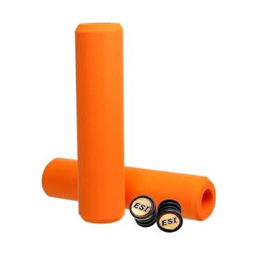Imagem de ESI Grips Punho MTB de silicone extra grosso – o máximo conforto e controle para ciclistas de montanha e e-bike, punhos de silicone durável para um passeio suave, laranja