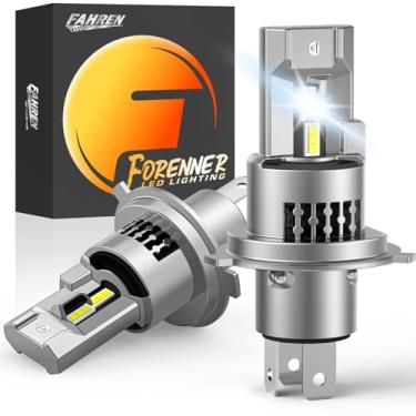 Imagem de forenner Lâmpada LED Fahren H4, 34000LM 6500K branca 800% lâmpada de neblina 9003 super brilhante, tamanho mini 1:1, plug-n-play, pacote com 2