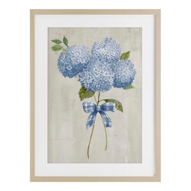 Imagem de Stupell Industries Impressão emoldurada Hortênsia amarrada com um laço de bétula sob vidro por Nan, 20 x 14