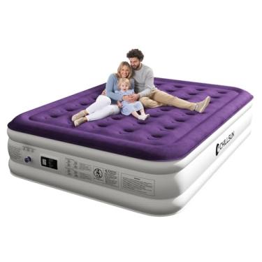 Imagem de CHILLSUN Colchão de ar Queen com bomba embutida, colchão inflável inflável, conforto elevado, cama de ar de superfície atualizada, Colchones infláveis ideais para acampamento, casa e hóspedes, máximo