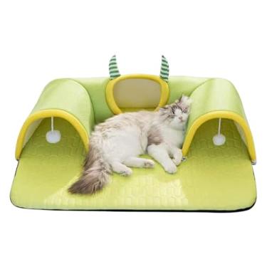 Imagem de Rrlihjgu Túnel para Gatos, Cama Casinha Grande para Gato com Túnel, Móvel Respirável Brinquedo Interativo Tapete para Dormir Pequenos Animais Gatinho Coelho Apartamento Interior