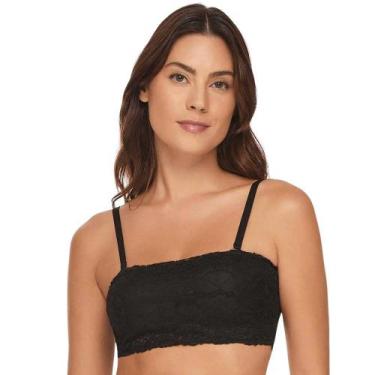 Imagem de Top Faixa Rendado Sem Bojo Valisere 24199 Cosmopop, Preto, M