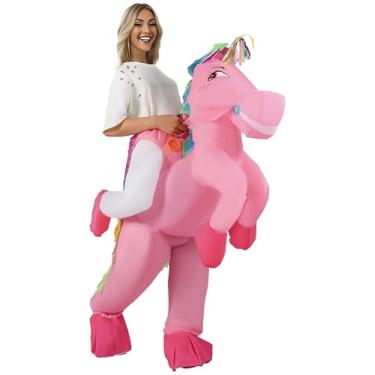 Imagem de GIFTFIND Fantasia inflável de unicórnio para adultos, fantasias engraçadas de Halloween, fantasias infláveis para homens e mulheres, festa de Halloween, cosplay