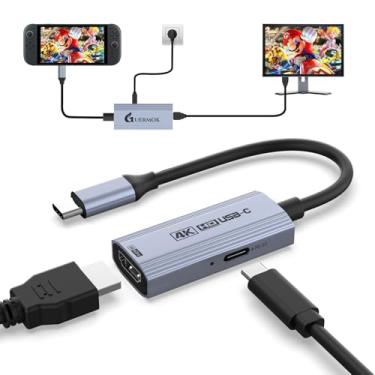 Imagem de Guermok Adaptador Switch 2 modo dock de TV, adaptador USB C para HDMI com saída 4K @60Hz e PD 100W, funciona com iPad, cartões de captura, TVs, Steam, MacBook, monitores portáteis, prata
