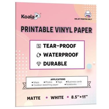 Imagem de Papel de impressora de vinil impermeável KOALA PAPER 8.5x11