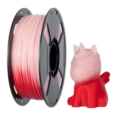 Imagem de CC3D Filamento PLA de mudança de cor de temperatura 1,75 mm 1KG Filamento de impressora 3D vermelho para branco
