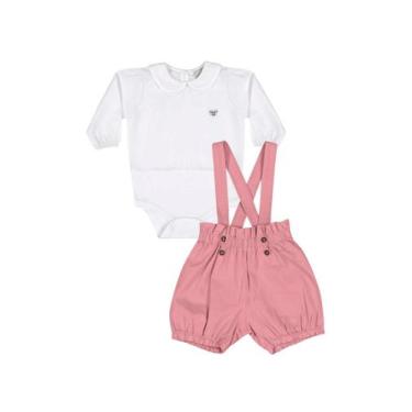 Imagem de Conjunto Body e Short com Suspensório Bebê Menina Quimby, G