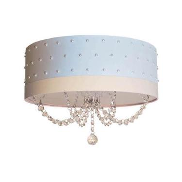 Imagem de Luminária Infantil 50x15 Quarto Menina Pérolas Com Cristal Azul - Tom 