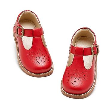 Imagem de Otter MOMO Sapato social infantil Mary Jane sem cadarço para meninas, D750-vermelho, 17