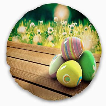 Imagem de Foto de paisagem de ovos de páscoa verde amarelo Designart sala de estar, sofá, almofada + capa de almofada impressa em ambos os lados 40 cm