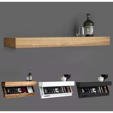 Imagem de Prateleira Com Compartimento Secreto, Prateleira Escondida Como Cofre Para A Sala De Estar Ou Escritório, Solução De Armazenamento De Parede, Placa De Parede Com Compartime, Wood Colro, One Size