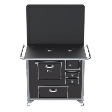 Imagem de Fogão a Lenha GII N 2 Gab Preto com Tampa Saida Esquerda