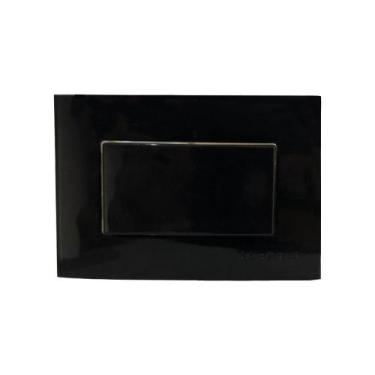 Imagem de Interruptor Tecla Paralelo 10a 250V Preto Ebony Embutir Móvel Madeira 