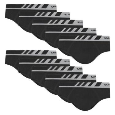 Imagem de Combo Com 10 Cueca Slip Lupo Microfibra Sem Costura 691 Nf, Preto, P