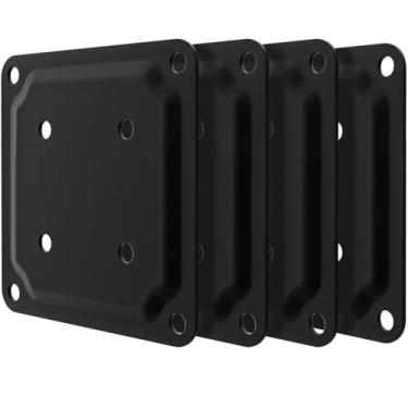 Imagem de ForoGore Conector de placa de poste de madeira de 10,16 cm x 10,16 cm, base de poste de deck revestido com pó, base de âncora de poste de cerca de madeira, base de suporte para trilhos de varanda de deck (pacote com 4)