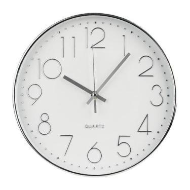 Imagem de Relógio de parede bakbrand Non-Ticking Silent 30 cm prateado