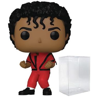 Imagem de POP Rocks: Michael Jackson - Boneco de vinil Funko Thriller (incluído com caixa protetora compatível), multicolorido, 9,5 cm