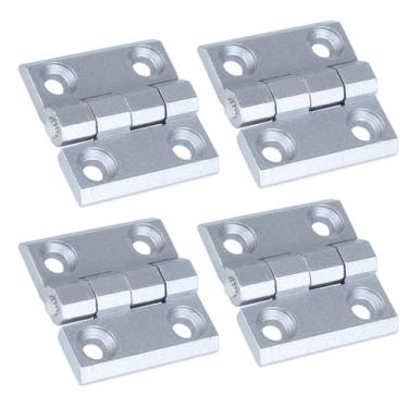 Imagem de JIQI Dobradiça dobrável quadrada com furos de montagem, para gaveta de móveis de armário e caixa de interruptor de equipamentos pesados, 4 peças de metal 40 x 40 mm