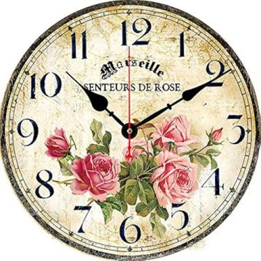 Imagem de Relógio de parede Toudorp Vintage French Floral 20cm Silent