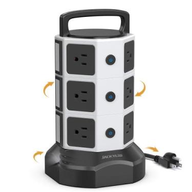 Imagem de Protetor de sobretensão Power Strip Tower JACKYLED 1625W 13A