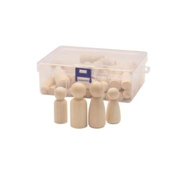 Imagem de Conjunto de bonecos Family Cone de madeira com 50 peças - Lightbek Off