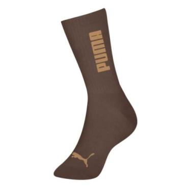 Imagem de Meia Puma Cano Longo Masculina 39/43, Marrom, 39-43