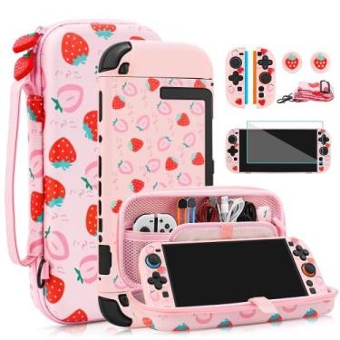 Imagem de Estojo de transporte e capa protetora para Nintendo Switch 2 - rosa - 