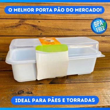 Imagem de Porta Pão de Forma Retangular De Plástico Portátil Com Tampa - USUAL U