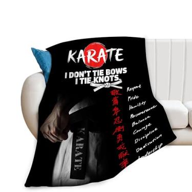 Imagem de Uphomart Cobertor de presentes de karatê, cobertores de karatê, presente para homens, mulheres, meninos, meninas, adultos, aconchegante, flanela, roupa de cama de pelúcia para sofá, decoração de cama