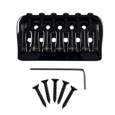 Imagem de OVSAL Ponte fixa para guitarra de 6 cordas 10,5 mm placa de base de selim de liga de zinco para guitarra elétrica ponte rígida compatível com Telecaster Tele Strat Style Peças de reposição para