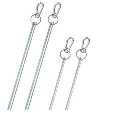 Imagem de Chaves de porta de elevador Half Moon com chaveiro prateado, pequenas para portas Schindler e Westinghouse, grandes para portas Otis, estrutura de aço inoxidável resistente, pacote com 4