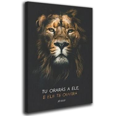 Imagem de Quadro Decorativo Leão Tribo De Judá Decoração Sala Quarto Hall de Ent