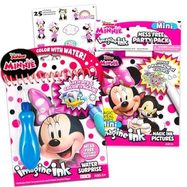 Imagem de Disney Shop Tinta Minnie Mouse com Super Conjunto de Água para Crianças Conjunto ~ 2 Livros sem bagunça com Escova Surpresa de Água, Caneta e Adesivos (Suprimentos para Festa Minnie Mouse)