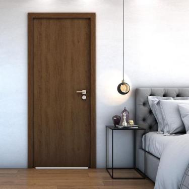 Imagem de Folha de Porta Lisa 210x90 Reforço Fechadura 2 Lados - Valuchi, Imbuia