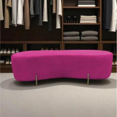 Imagem de Puff Decorativo Orgânico Alana Veludo Rosa Pink - Mansão Decor