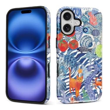 Imagem de Kapadiy Capa para iPhone 17, design estético de leopardo cerejeira com proteção dupla híbrida de silicone rígido PC à prova de choque, capa protetora fina antiarranhões para homens e mulheres