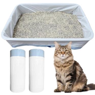 Imagem de 20 sacos de lixo jumbo para gatos de 94 x 45 cm, sacos de lixo grandes para gatos com cordão, forros grossos resistentes a rasgos, suprimentos para animais de estimação