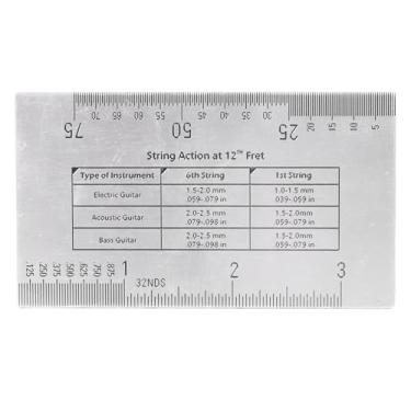 Imagem de Zhjvihx Régua de Altura da Guitarra, Ação de Correção de Ação de de Escala Intuitiva Multifuncional para Medição de Instrumentos de Cordas de Cordas