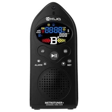 Imagem de KLIQ MetroTuner - Afinador de metrônomo para todos os instrumentos - com modo de afinação cromática - Relógio / Alarme - USB recarregável, preto