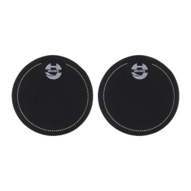 Imagem de JWQFBC Pacote com 2 Adesivos de Reforço para Pedal de Bateria, Almofadas de Amortecimento Leves de 6,6 Cm de Diâmetro, Protetor de Pele de Tambor, Preto