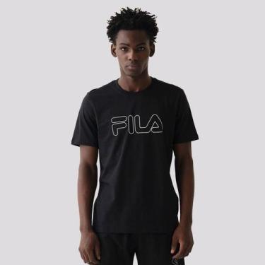 Imagem de Camiseta Fila Regular Letter Outline Preto, G