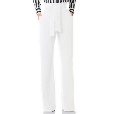 Imagem de Calça feminina Lucuna, elástica, cintura alta, bota folgada