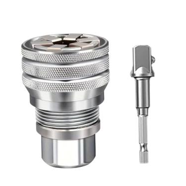 Imagem de predolo Conjunto de soquetes universais conversores antiderrapantes de metal adaptadores de furadeira elétrica portátil soquetes 0,39"–0,75"