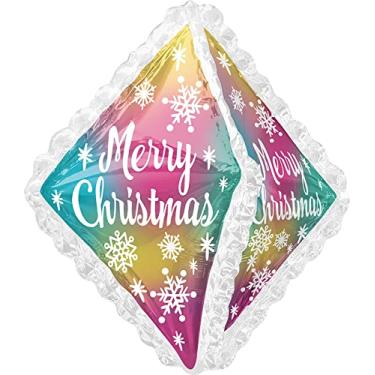 Imagem de Anagram 68,5 cm Merry Christmas Ruffle (Xmas) / Decoração de festa de inverno Celebração Supply Mylar balão de hélio