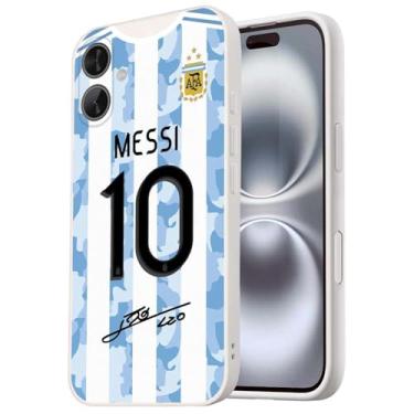 Imagem de ZERMU Capa para iPhone 17, Super Soccer Star Player Mess%i Fashion proteção total de silicone macio TPU capa amortecedora com absorção de choque para iPhone 17 de 6,3 polegadas, bandeira nº 10 do