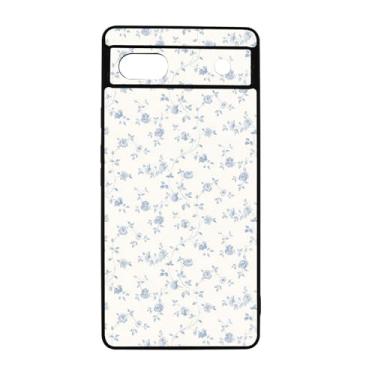 Imagem de qizjio Coquette Capa de telefone estética à prova de choque protetora flor azul capa de telefone para Google Pixel 6A