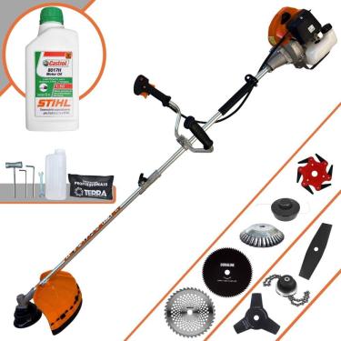 Imagem de Máquina de Cortar Grama Lateral À Gasolina Terra GRHB430 Bi-Partida 43cc 1,7HP de Potência Roçadeira Completa Com 8 Opções de Cortes + ÓLEO STIHL 2T